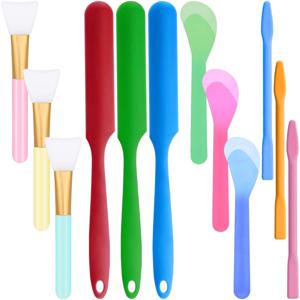 TEMU 12pcs 실리콘 혼합 스틱 세트, 실리콘 에폭시 레진 브러시, 실리콘 혼합 도구, 페인트 실리콘 스파투라, 풍부한 색상 DIY 공예 도구, 실리콘 스티러, 스티러, DIY 공예, 마스크 혼합, 레진 및 에폭시 레진 혼합