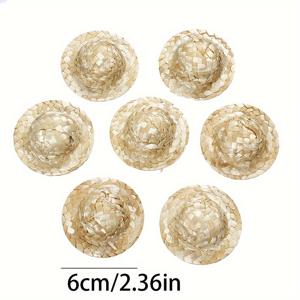 TEMU 4.5/5.5/6cm 크기의 5개의 미니 니트 스트로햇, DIY 공예 장식 액세서리, 애완동물 및 파티 장식에 적합합니다.