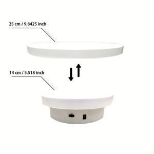 TEMU 25cm(9, 8인치) 전기 회전 디스플레이 스탠드 5-10파운드 적재 USB 전원 360° 무소음 회전 프로스트 소재 베이스 전시 사진 보석 디스플레이 3D 모델 쇼 라이브 비디오 제작 상업 박람회 제품 홍보 케이크 장식에 적합
