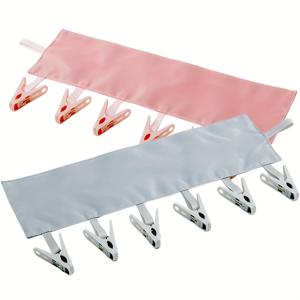 TEMU 2pcs 휴대용 여행 직물 옷 걸이, 다기능 접는 옷 클립, 호텔 양말 속옷 클립, 여행 ​​액세서리 건조 랙