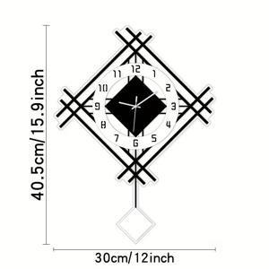 TEMU 1개의 모던 아크릴 무소음 벽시계, 평평한 크라운이 있는 불규칙한 모양, 배터리 작동(2개의 AA 배터리 포함되지 않음), 거실, 침실, 사무실, 주방용 장식 시계 - 크리스마스, 새해, 데이 장식에 이상적