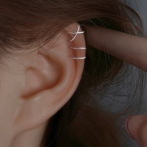 TEMU 2pcs 세트 심플 지오메트리 철 귀걸이, 비구멍 cartilage 클립 귀걸이, 일상 착용, 올 시즌, 클래식 디자인|피어싱