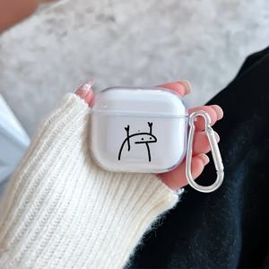TEMU 1pc 간단한 미니 남성 귀걸이 케이스, 투명, 긁힘 방지, , for AirPods 1/2/3/4/Pro/Pro2, 무선 이어버드 보호