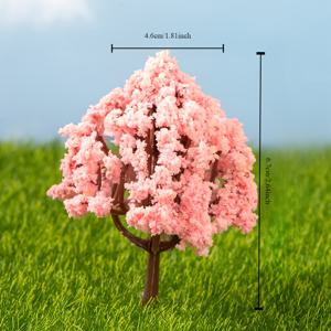 TEMU 미니어처 체리 꽃과 수크뇨트 나무 - 인공 모스 랜드스케이프 장식, DIY 텔라리움, 페어리 가든, 현대 가정 장식, 페어리 가든 액세서리용 플라스틱 정원 액세서리