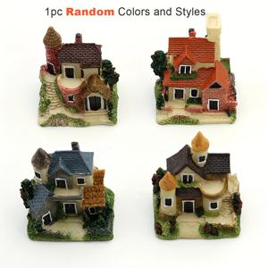 TEMU 1pc 빈티지 미니어처 레진 집 모델, 랜덤한 색상과 스타일 - 페어리 가든 장식, DIY 장식, 미크로 랜드스케이프 선물에 적합, DIY 장식 | 빈티지 미니어처 집 | 세부적인 공예 기술, 미니어처 집