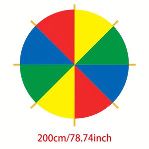 TEMU 무지개 6.56ft/10ft/12ft, 16개의 손잡이 - 생일, 부활절 및 파티용 팀 빌딩 및 야외 활동 장비, 내구성 있는 폴리에스테르, 잔디 게임 반사 패드|무지개 디자인|내구성 있는 폴리에스테르