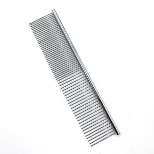 TEMU 1pc 스테인레스 스틸 애완동물 관리 빗 - 개, 고양이, 토끼, 햄스터 및 소형 동물용 슬릭러 브러시 - 효과적인 매듭, 털 빠짐 및 관리, 곡선 디자인으로 정밀한 관리, 내구성이 뛰어난 오래 지속되는 사용, 애완동물 관리 용품