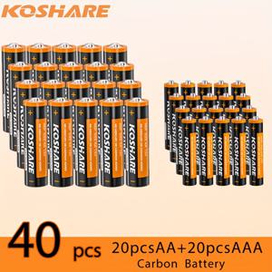 TEMU 코셰어 20+20개/40+40개/60+60개 패밀리 팩 일회용 배터리, 1.5V AA+AAA 알칼라인 배터리, 전압 안정적, 장수명 고성능, 드론, 손전등, 면도기, 알람시계, 도어벨, 무선 마우스, 휴일 장식 조명에 적합. 재충전 불가|드론