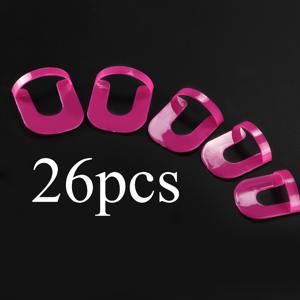 TEMU 26피스 네일 폴리쉬 적용 도구 세트, 넘침 방지 U자형 커브드 네일 프로텍터, 완벽한 프렌치 팁 끝에 적합, 10가지 사이즈의 네일 아트 도구