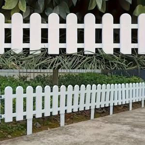TEMU 6개 정원 울타리 세트, 12개 지면 삽입 - 50Cm*20Cm 프리 스탠딩 화이트 플라스틱 보더, 미니 장식용 잔디 경계 및 꽃 베드 장벽, 결혼식 및 가정 장식에 이상적