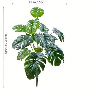 TEMU 1개 인공 몬스테라 델리시아소 식물, 80cm/31.49인치 - 큰 녹색 잎, 저유지 실내/실외 장식, 가정, 사무실 또는 정원용, 배터리 필요 없음, 실내 식물 장식 | 자연적인 미적 | 인공 식물, 실외 인공 녹색 식물