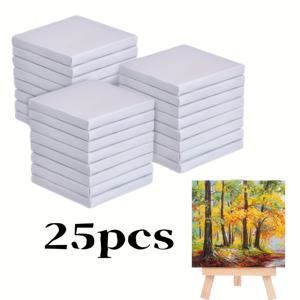 TEMU 25개의 미니 스퀘어 캔버스 페인팅 보드 - 7.62x7.62cm, 전문가용 고품질 오일 & 물색 페인팅 패널, 생동감 있는 가을 숲 장면 샘플, 초보자 및 전문가에게 완벽한 아트리스트적 표현, 생동감 있는 색상, 세부적인 이미지를 담은 작품
