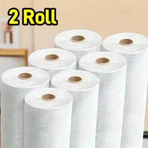 TEMU 2롤 접착식 벽지 - 텍스처 화이트 디자인, 쉽게 자르고 청소 가능한 리빙룸, 주방, 침실, 사무실용 탈부착 벽지 - DIY 홈 데코, 침실 향상용 벽지