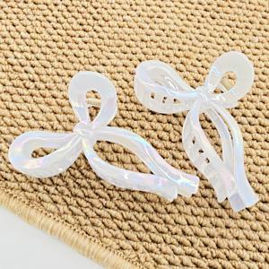 TEMU 2pcs 머메이드 꼬리 색상 보 클립, 상어 그립, 일상 착용, 파티, 해변 휴가, 결혼식 헤어 스타일 액세서리, 아름다운 헤어 액세서리