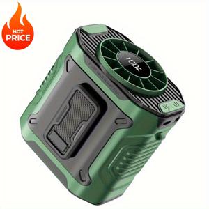 TEMU 1개 휴대용 허리 팬, 초장시간 배터리 수명, 100단계 속도 조절 가능, LED 디스플레이 화면, 캠핑 및 하이킹 및 작업에 적합한 충전식 선풍기|이동식에어컨|휴대용에어컨|이동형에어컨