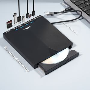 TEMU 7-in-1 다기능 외장 플레이어/리더/라이터 드라이브 USB-C 휴대용 CD/DVD +/-RW 드라이브/DVD 플레이어, USB 3.0 USB-C 허브 DVD CD 버너, 노트북 및 데스크탑 컴퓨터 호환|CD플레이어