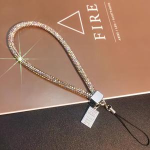 TEMU 1pc 고급 라인 스톤 손목 스트랩 핸드폰 장식, 튼튼한 TPU 비즈 손목 스트랩 패션 펜던트 포함, 스마트폰 케이스에 범용적합 - 배터리 필요 없음