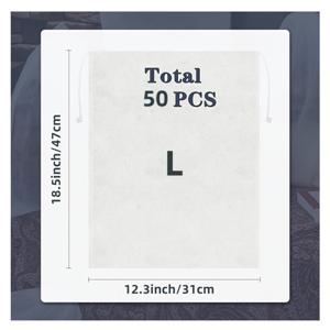 TEMU 50개 캔버스 먼지 커버 - 가방, 지갑, 신발을 위한 가벼운 부직포 보관 파우치 - 여행 및 가정용 통기성 천 가방, 신발 정리함
