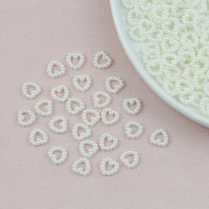 TEMU 600개 10-12mm 하얀색 하트 모양 아크릴 비즈 - DIY 주얼리 만들기, 네일 아트, 휴대폰 케이스 장식용 광택 균일한 공예 비즈 - 내구성 있는 장식 액세서리, 스페이서 비즈