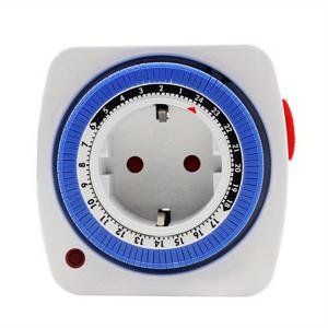 TEMU 1개 기계식 타이머 24시간 타임어 소켓, 스위치 타이머, 시간 표시용 96단 슬라이더 컨트롤 및 어린이 보호 기능 포함 3680W|타이머|멀티탭
