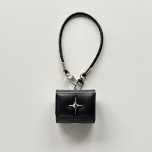 TEMU 럭셔리 패션 북스탠드 메탈 입체형 패턴 블랙 플립 커버 이어폰 케이스, AirPods 1 2 3 4 Pro Pro2용 블랙 랜야드 커버