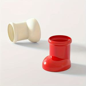 TEMU 2개 대용량 보관함 - 레드 + 펜 홀더 플라스틱 디자인 메이크업 브러시 정리함, 데스크탑 수납 박스, 화장대, 욕실, 주방 및 사무실용