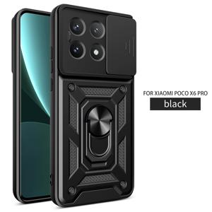 TEMU 샤오미 POCO X6 Pro 5G용 Capa 폰 케이스, 아머 슬라이드 카메라 렌즈 보호, POCO X6 Pro용 회전 링 홀더 Funda