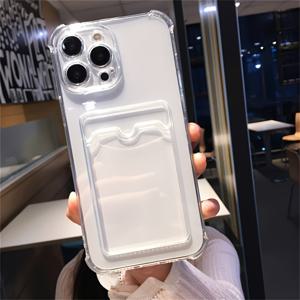 TEMU 아이폰용 심플 투명 카드 슬롯 가방 모바일 폰 케이스 - 지갑 ID/은행 카드/카드 케이스 보관 가능, 사진 촬영에 적합, 아이폰7/8/11/12/13/14/15/16/X/XS/XR/플러스/프로/프로 맥스/SE/미니 시리즈 호환