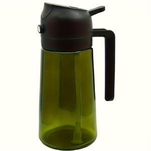 TEMU 1개, 16oz/470ml 유리 오일 스프레이어 및 병, BPA 프리, 듀얼 기능 식품 등급 미스트 에어 프라이어, 샐러드, 튀김, 바비큐용 - 손세척 전용