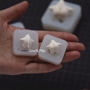 TEMU 귀여운 2pcs 세트 별어미 몸형 실리콘 모양 도자기 점토 미니 인형 몸형 모양
