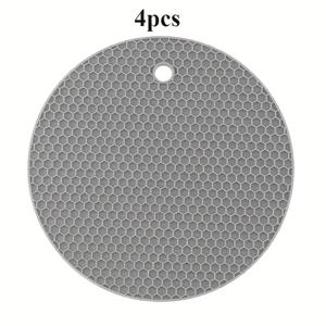 TEMU 4개 세트 히트가드 미끄럼 방지 주방 패드 - 446°F(230°C) 내구성, 냄비·프라이팬용 미끄럼 방지 베이스, 캔 오프너 및 가전 호환 가능, 쉬운 청소 주방 매트, 오래 지속되는 보호 기능, 전문 셰프를 위한 안전 보조대