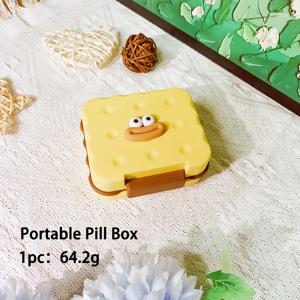 TEMU 1pc 7일용 약통 - 귀여운 빵 모형 - 비타민 및 약품을 위한 대용량, 먼지 및 습기를 방지하는 주최자, 여행 및 야외 사용에 이상적, 폴리프로필렌 재질, 여행 약통 | 현대 약통 | 안전한 닫힘 상자