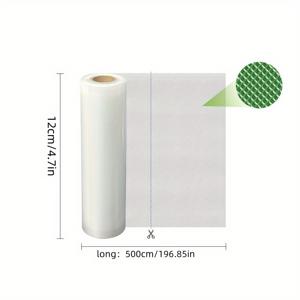 TEMU 진공 밀봉 백, 1롤, 길이 500cm, 7가지 사이즈 제공, BPA 프리, 찢어짐 방지, 식품 보관 및 수비드 요리에 적합, 가정용 주방 필수품