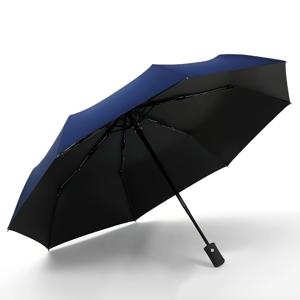 TEMU 대형 자동 오픈/클로즈 접이식 우산 - 8개 리브 내구성 디자인, 바람에 내지 않는 검은색 및 빨간색 손잡이, 커플을 위한 컴팩트한 여행 우산, 어머니의 날 아버지의 날 선물, 세련된 검은색 및 빨간색, 바람에 내지 않는 천장