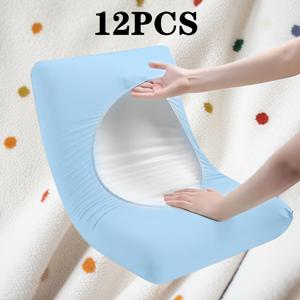 TEMU 12개입 일회용 베개커버, 네 가지 색상 옵션, 탄력 있는 마감, 두꺼운 통기성 원단 – 호텔, 여행, 캠핑, 미용실 및 가정용에 이상적. 가볍고 편안한 필수 아웃도어 액세서리, 완벽한 휴일 선물