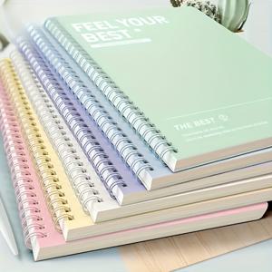 TEMU 6pcs A5 스피럴 노트북 - 6가지 색상, 각 60페이지, 하드커버, 다색 간단한 그리드 라인 다이어리, 사무용품 및 학교 용품, 이상적인 크리스마스 선물