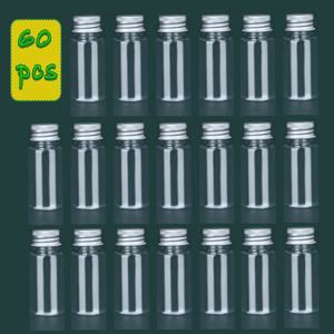 TEMU 60개 20ml 미니 투명 플라스틱 보관용기 알루미늄 뚜껑 - DIY 공예, 메모리 자스, 소원 병에 적합, 메모리 자스 보관|투명 플라스틱 용기|안전한 스크루 뚜껑