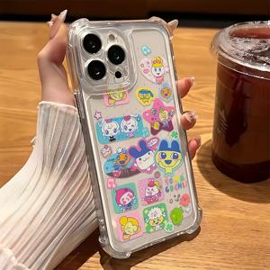 TEMU 귀여운 한국 만화 전자 애완 동물 게임 폰 케이스, Iphone 16 15 14 11 Pro Max X XR XSMAX 8 7 Plus에 적합, 충격 방지 투명한 부드러운 뒷면