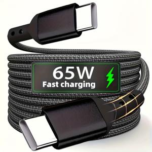 TEMU GXLHR C-C 고속 충전 케이블, PD60W 고품질 순수 구리 코어, Type C 데이터 전송, 애플 15/16/iPad, 샤오미, 화웨이, 원플러스, 비보, 인피닉스 노트 및 기타 C-연결 기기 호환