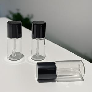 TEMU 4ml 여행용 유리 메이크업 병 - 내장 브러쉬 포함, 파운데이션·컨실러·세럼·립글로스 휴대용 화장품 용기 - 플립탑 뚜껑, 투명 디자인, 컴팩트 & 위생적, 메이크업 브러쉬 홀더, 슬림한 모던 룩, 힌지 캡 클로저, 우아한 디자인, 누수 방지, 사용자용