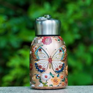 TEMU 1개 300ml/10oz 304 스테인리스 스틸 보온 커피 텀블러 - 내구성 강한 미끄럼 방지 핸들, 누수 방지 뚜껑 & 화려한 플로럴 디자인 (스카이 블루/화이트/블랙) 야외, 캠핑, 헬스장, 사무실용 휴대용 리유저블 음료컵, 여행용 커피 머그, 모던 드링크웨어, 고품질 보온컵, 피트니스 애호가를 위한 고급 텀블러
