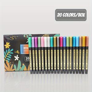 TEMU 10/20개 금속 색상 마커 세트 - , 그림 그리기, 색칠, 로크 크래프트, 카드 만들기, 스크랩북, DIY 앨범에 적합합니다.