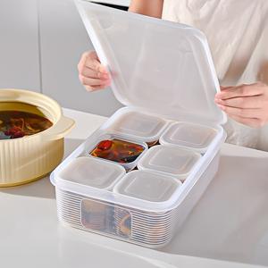 TEMU 7pcs 스택 가능 식품 보관 용기 - 플립탑 뚜껑, 냉동고 & 전자레인지 사용 가능 - 공간 절약형 중첩 디자인 (대형 1개 + 소형 6개) - BPA 프리 PP 플라스틱, 수프·채소·식재료·남은 음식용 - 가정/사무실/캠핑에 이상적, 쉽게 세척 및 누수 방지, 주방 정리용|캠핑냉장고