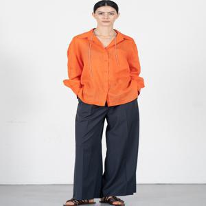 [코디너리] Big pocket Linen oversized shirt - orange