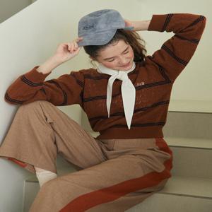 [니어앤디어] Side line wide pants - BROWN