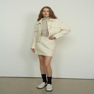 [네벨에브리웨어] ALPACA POCKET SKIRT (IVORY)