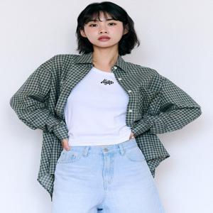 [키지코] 오버핏 체크셔츠 블루 그린