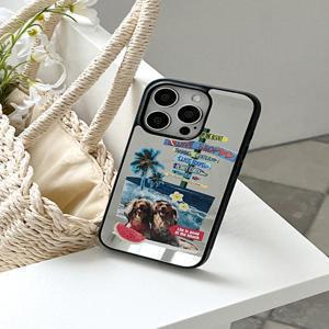 [메이드모먼] dog vacance collage 디자인 [미러 범퍼케이스]