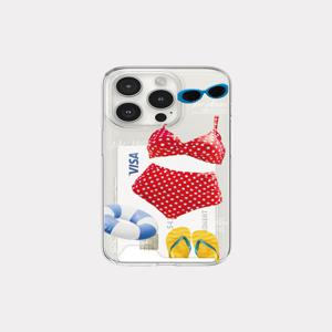 [메이드모먼] swimming pool object 디자인 [투명 카드수납 폰케이스]