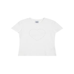 [이미스] HEART RHINESTONE T-SHIRT-WHITE